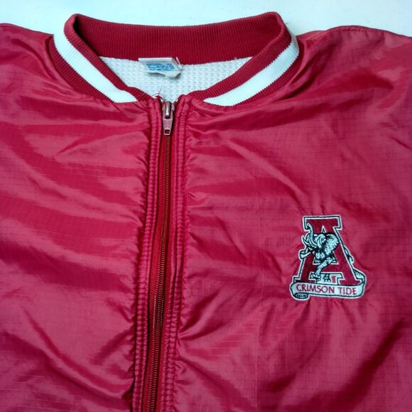 Vintage University Of Alabama Crimson Tide Jacket Men Large Red Thermal Rip Stop - Picture 10 of 16